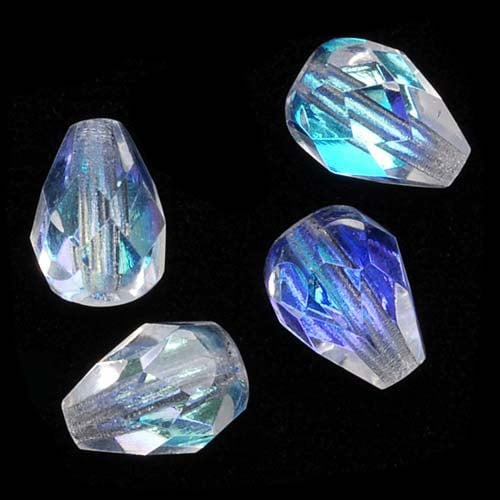 6mm 30 Moonstone Aqua Round Czech Fire Polished Faceted Glass Beads
